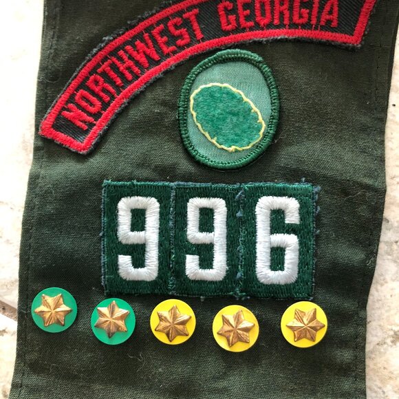 Vintage 60s 70s girl scout sash merit badges pins Scarf Songbook Soap Lot Bundle - Picture 4 of 7